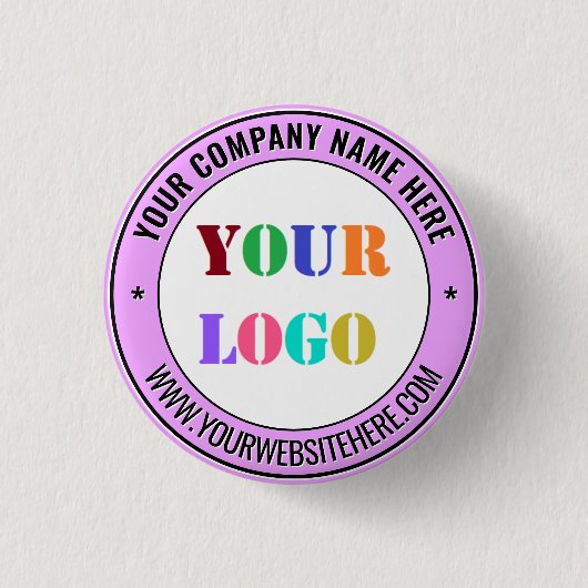 Badge Rond 2,50 Cm Branded Your Business Promotional Button Template (Devant)