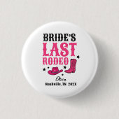 Badge Rond 2,50 Cm Bride’s Last Rodeo Western Bachelorette Party (Devant)