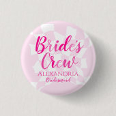 Badge Rond 2,50 Cm Bridesmaid Bachelorette Party personnalisé rose (Devant)