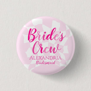 Badge Rond 2,50 Cm Bridesmaid Bachelorette Party personnalisé rose
