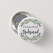 Badge Rond 2,50 Cm Bridesmaid lavande violette eucalyptus mariage (Devant & derrière)