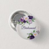 Badge Rond 2,50 Cm Bridesmaid Lavender Floral Greenery (Devant & derrière)