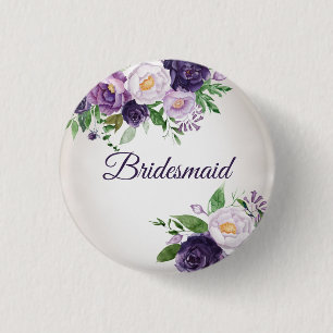 Badge Rond 2,50 Cm Bridesmaid Lavender Floral Greenery