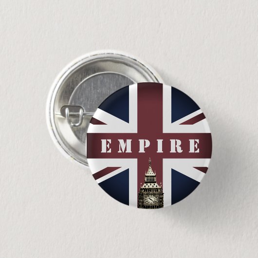 Badge Rond 2,50 Cm British Flag & Empire, Royaume-Uni, Big Ben UK (Devant & derrière)