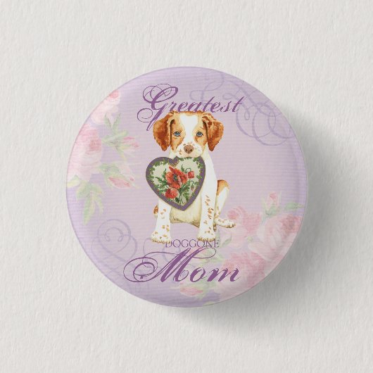 Badge Rond 2,50 Cm Brittany Heart Maman (Devant)