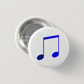 Badge Rond 2,50 Cm Broche (Button) Dupla Colcheia Azul (Devant & derrière)