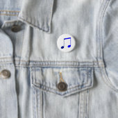Badge Rond 2,50 Cm Broche (Button) Dupla Colcheia Azul (En situation)