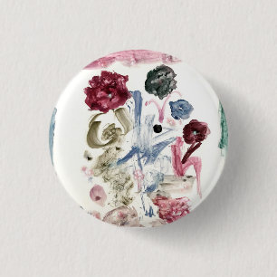 Badge Rond 2,50 Cm Broche de bouton d'artisan dans l'aquarelle