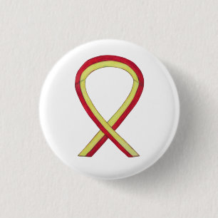 Badge Rond 2,50 Cm Broches à boutons de sensibilisation au ruban roug