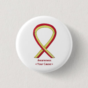 Badge Rond 2,50 Cm Broches à boutons de sensibilisation au ruban roug