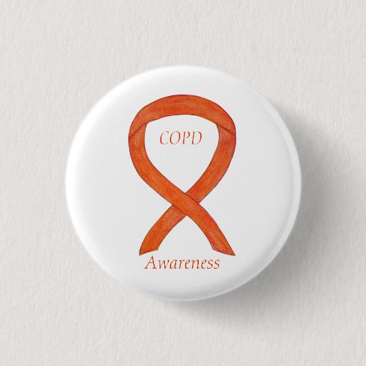 Badge Rond 2,50 Cm Brochure à ruban pour maladie pulmonaire obstructi (Devant)