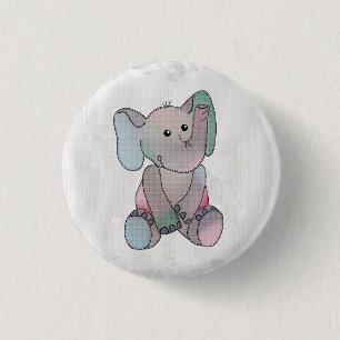 Badge Rond 2,50 Cm Broderie d'éléphant