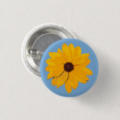 Badge Rond 2,50 Cm Brown Eyed Susan Jaune Fleur (Devant & derrière)