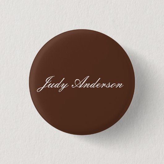 Badge Rond 2,50 Cm Brown Professionnel Plain Moderne Élégant (Devant)