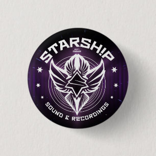 Badge Rond 2,50 Cm Bruit de STARSHIP et bouton d'enregistrements