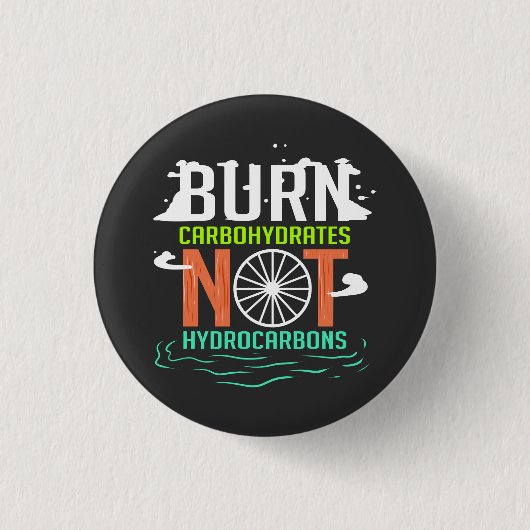 Badge Rond 2,50 Cm Brûler les glucides et non les hydrocarbures Chang (Devant)