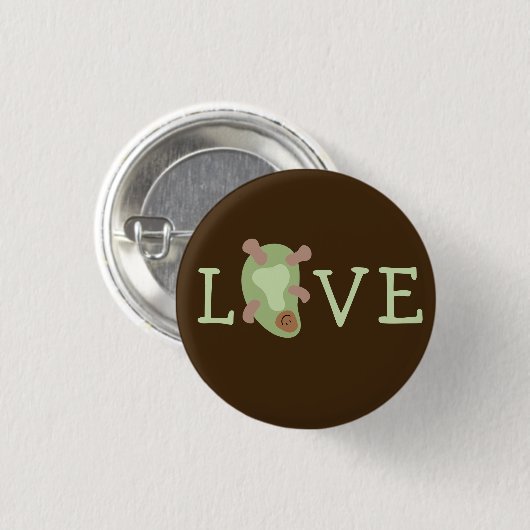 Badge Rond 2,50 Cm Brun AvacadoLOVE (Devant & derrière)
