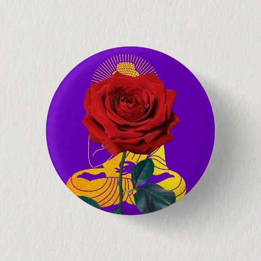 Badge Rond 2,50 Cm BuddhaToday V4 SUNRISE BUDDHA BUTTON #1 (Devant)