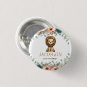 Badge Rond 2,50 Cm Budget Wild One Safari Animaux Garçon fête d'anniv (Devant & derrière)