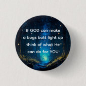 Badge Rond 2,50 Cm Bugs Butt Light Up Firefly Lightning bug (Devant)