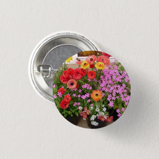 Badge Rond 2,50 Cm Bulbes de printemps Rannunculus fleurs fleurs (Devant & derrière)