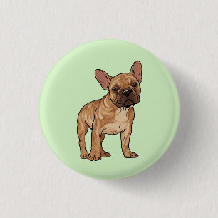 Badge Rond 2,50 Cm Bulldog français bringé graphique Pop Art