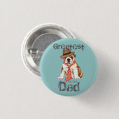 Badge Rond 2,50 Cm Bulldog Papa (Devant & derrière)