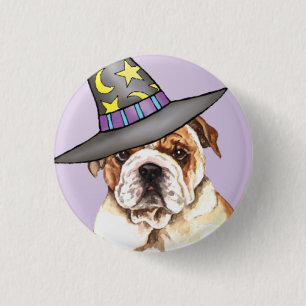 Badge Rond 2,50 Cm Bulldog Witch