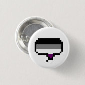 Badge Rond 2,50 Cm Bulle asexuelle de la parole de pixel de drapeau (Devant & derrière)