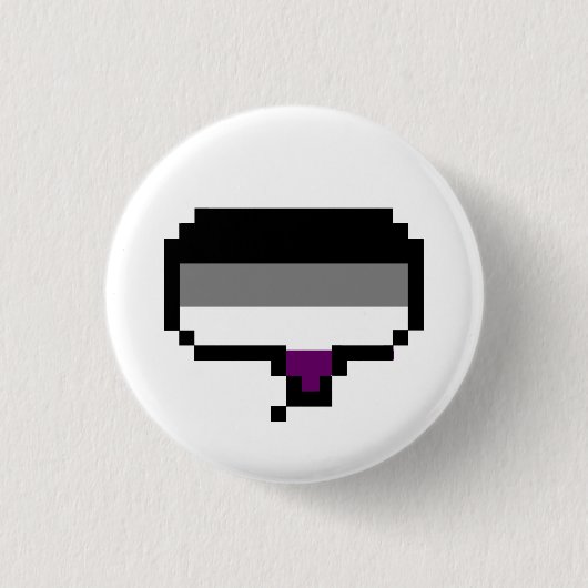 Badge Rond 2,50 Cm Bulle asexuelle de la parole de pixel de drapeau (Devant)
