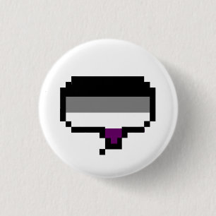 Badge Rond 2,50 Cm Bulle asexuelle de la parole de pixel de drapeau