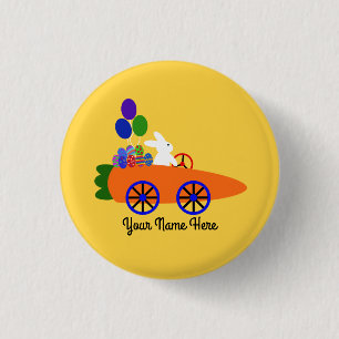 Badge Rond 2,50 Cm Bunny Riding Carrot Car #3 Button