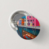Badge Rond 2,50 Cm Burano Venice Italie 3 Cm Insigne Rond (Devant & derrière)