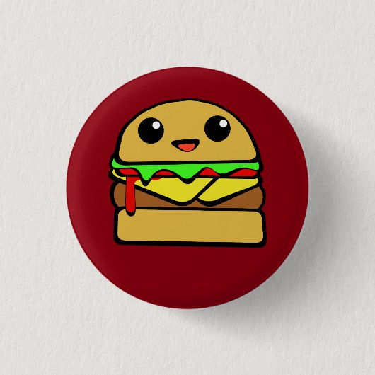 Badge Rond 2,50 Cm Burger au fromage Kawaii (Devant)