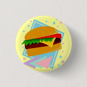 Badge Rond 2,50 Cm Burger Mignon Délicieux