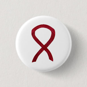 Badge Rond 2,50 Cm Burgundy Awareness Ribbon Custom Button Pendants