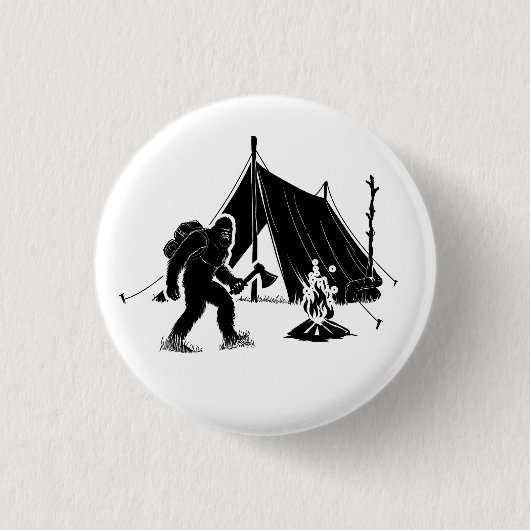 Badge Rond 2,50 Cm Bushcraft Adventure Camping Bigfoot (Devant)