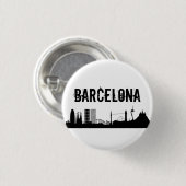 Badge Rond 2,50 Cm Button Barcelone/Plaque Barcelone (Devant & derrière)