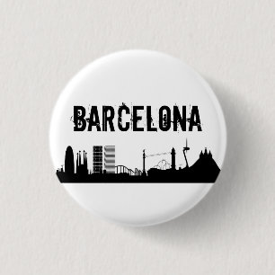 Badge Rond 2,50 Cm Button Barcelone/Plaque Barcelone