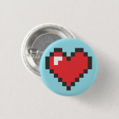 Badge Rond 2,50 Cm Button Coeur 8bits (Devant & derrière)