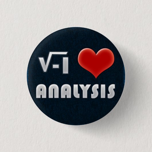 Badge Rond 2,50 Cm Button I LOVE ANALYSIS (Devant)