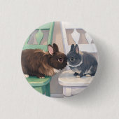 Badge Rond 2,50 Cm  Button - Two Rabbits (Devant)