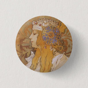 Badge Rond 2,50 Cm Byzantine Head: Blonde
