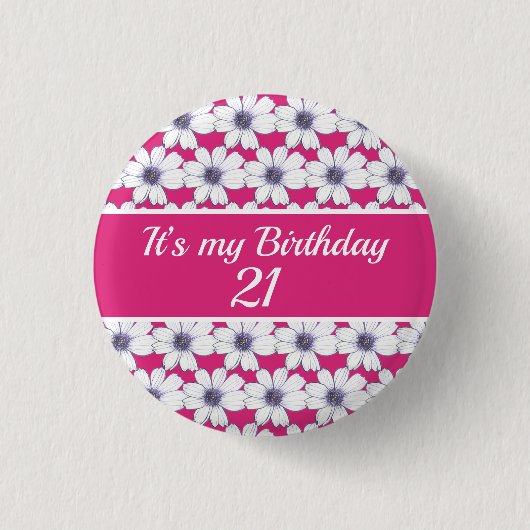 Badge Rond 2,50 Cm C’est mon anniversaire de naissance (Devant)