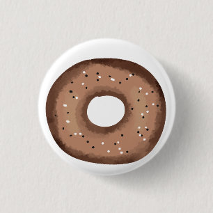 Badge Rond 2,50 Cm Cadeau Beignet au Chocolat pour Amateur de Nourrit