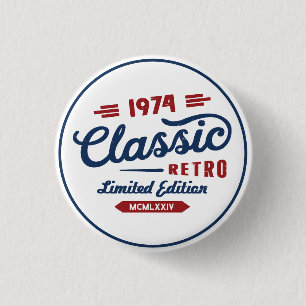 Badge Rond 2,50 Cm Cadeau classique d'anniversaire rétro   Personnali