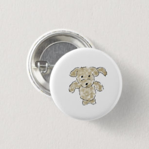 Badge Rond 2,50 Cm Cadeau crayon de chiot mignon et duveteux