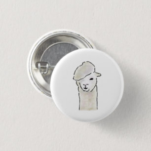 Badge Rond 2,50 Cm Cadeau d'alpaca mignon portant un béret d'artiste