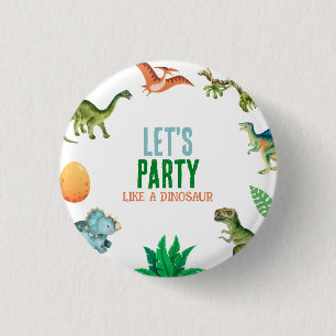 Badge Rond 2,50 Cm Cadeau d'anniversaire de dinosaure heureux et mign