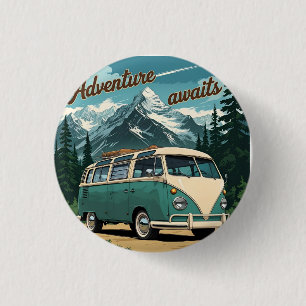 Badge Rond 2,50 Cm Cadeau d'aventure rustique en plein air